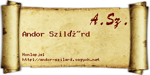 Andor Szilárd névjegykártya