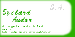 szilard andor business card